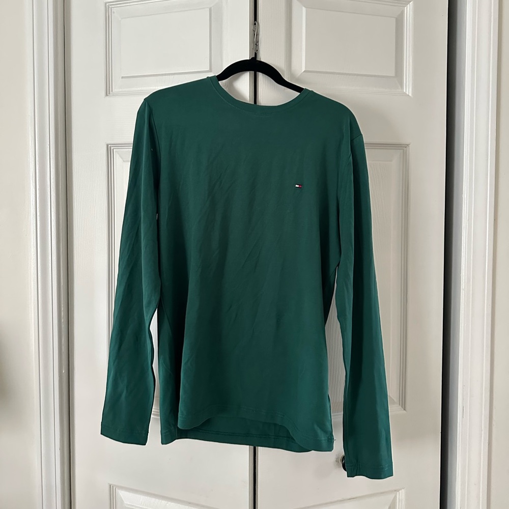 Tommy Hilfiger Teal Long Sleeve Shirt Slim Fit
